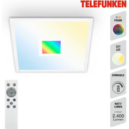 Telefunken 319106TF - RGBW Dimmelhető mennyezeti lámpa LED/24W/230V 2700-6500K fehér + távirányítás