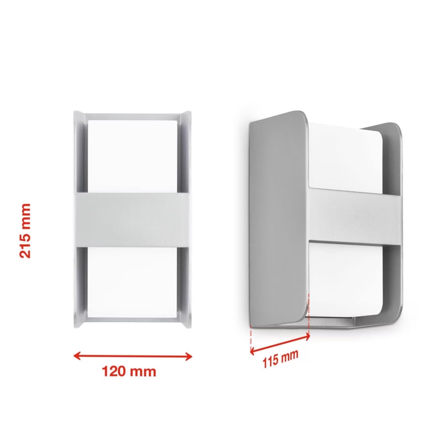 Telefunken 321004TF - Kültéri fali lámpa 1xE27/12W/230V IP44 ezüst