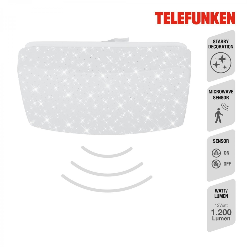 Telefunken 601906TF - LED mennyezeti lámpa érzékelővel LED/12W/230V 4000K