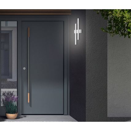 Telefunken - LED kültéri fali lámpa 2xLED/4W/230V 4000K IP44 ezüst