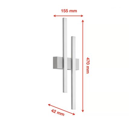 Telefunken - LED kültéri fali lámpa 2xLED/4W/230V 4000K IP44 ezüst