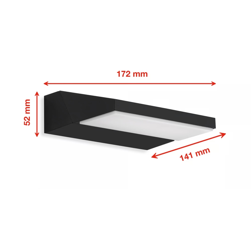 Telefunken - LED kültéri fali lámpa LED/10W/230V IP44 fekete