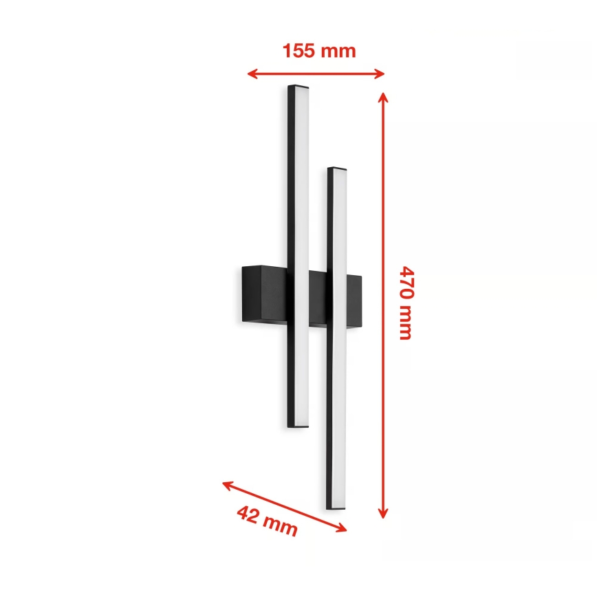 Telefunken - LED kültéri fali lámpatest 2xLED/4W/230V IP44 fekete