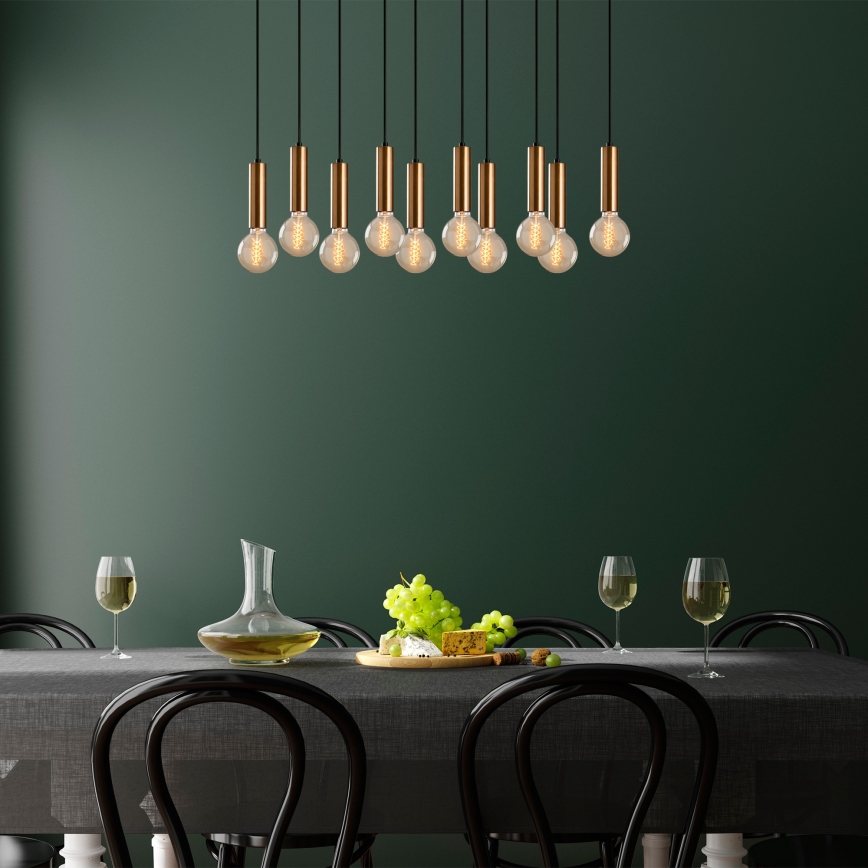 TEMPO kábelcsillár 10x E27/40W/230V, arany