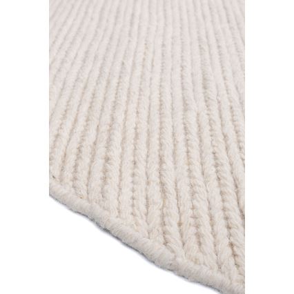 Természetes kerek szőnyeg FIR WOOL 160 cm 2600 g/m2 krémszínű