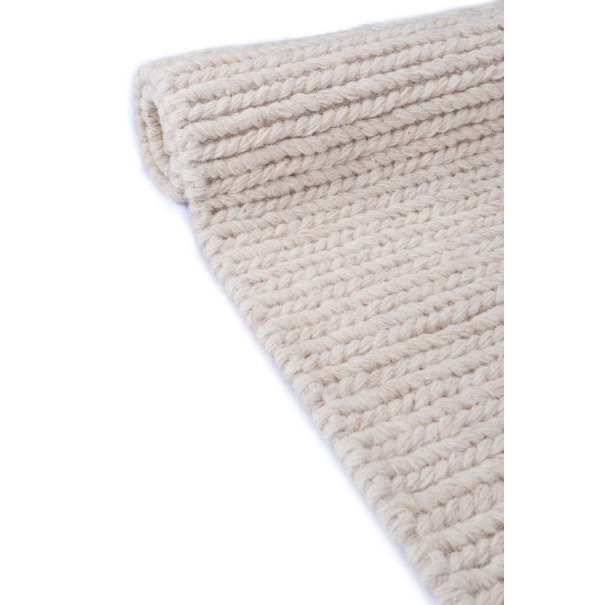 Természetes szőnyeg FIR WOOL 160x230 cm 2600 g/m2 krémszínű
