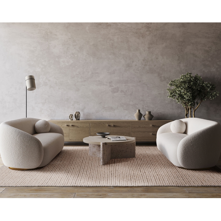 Természetes szőnyeg FIR WOOL 70x140 cm 2600 g/m2 krémszínű