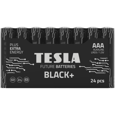 Tesla Batteries - 24 db Alkáli elem AAA BLACK+ 1,5V