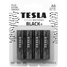 Tesla Batteries - 4 db Alkáli elem AA BLACK+ 1,5V