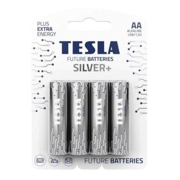 Tesla Batteries - 4 db Alkáli elem AA SILVER+ 1,5V 2900 mAh