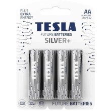 Tesla Batteries - 4 db Alkáli elem AA SILVER+ 1,5V