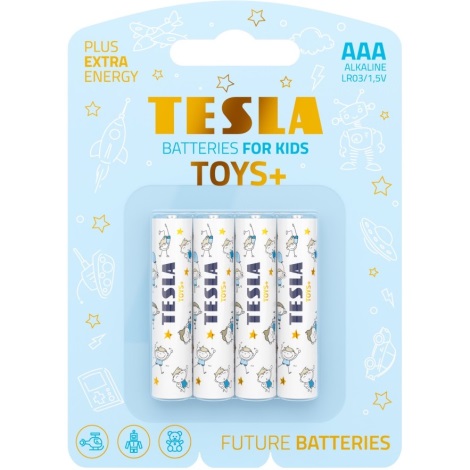 Tesla Batteries - 4 db Alkáli elem AAA TOYS+ 1,5V