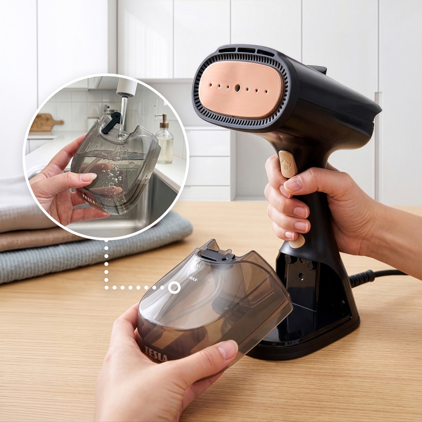 TESLA Electronics AeroGrip - 2 az 1-ben ruhagőzölő 1400W/230V
