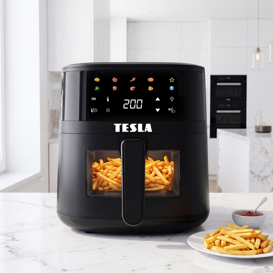 TESLA Electronics AirCook - Forrólevegős fritőz 4,4 l 1450W/230V fekete