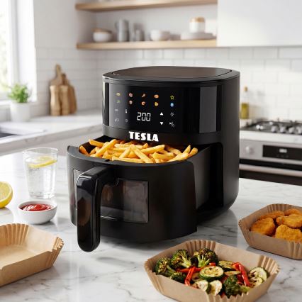 TESLA Electronics AirCook - Forrólevegős fritőz 4,4 l 1450W/230V fekete