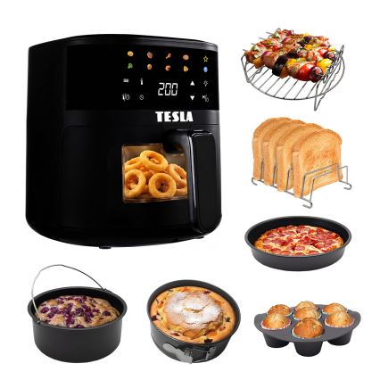 TESLA Electronics AirCook - Forrólevegős fritőz 4,4 l 1450W/230V fekete