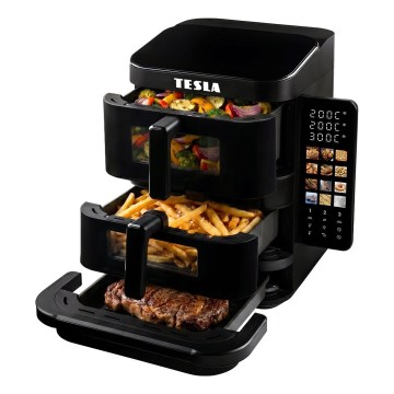 TESLA Electronics AirCook - Háromzónás forrólevegős fritőz 14,5 l 2800W/230V fekete