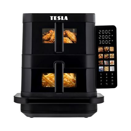 TESLA Electronics AirCook - Háromzónás forrólevegős fritőz 14,5 l 2800W/230V fekete