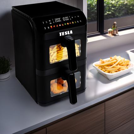 TESLA Electronics AirCook - Multifunkciós digitális forrólevegős fritőz 11 l 2800W/230V fekete