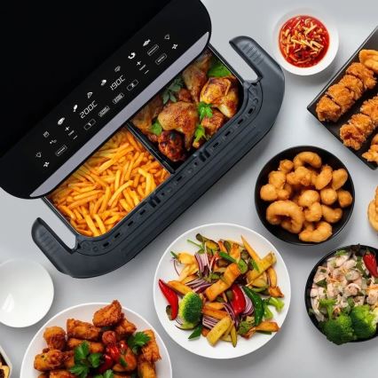 TESLA Electronics AirCook - Multifunkcionális, dupla digitális forrólevegős fritőz 10 l 2400W/230V