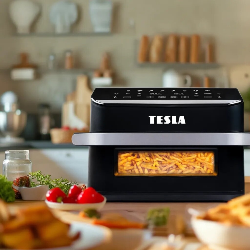 TESLA Electronics AirCook - Multifunkcionális, dupla digitális forrólevegős fritőz 10 l 2400W/230V