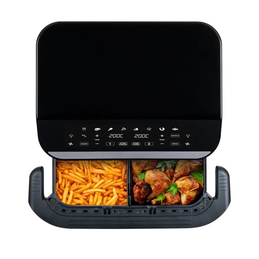 TESLA Electronics AirCook - Multifunkcionális, dupla digitális forrólevegős fritőz 10 l 2400W/230V