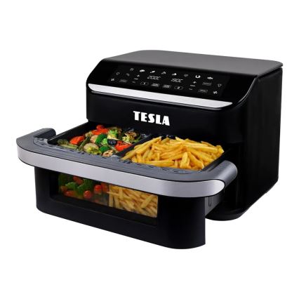 TESLA Electronics AirCook - Multifunkcionális, dupla digitális forrólevegős fritőz 10 l 2400W/230V