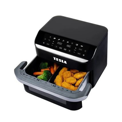 TESLA Electronics AirCook - Multifunkcionális, dupla digitális forrólevegős fritőz 10 l 2400W/230V