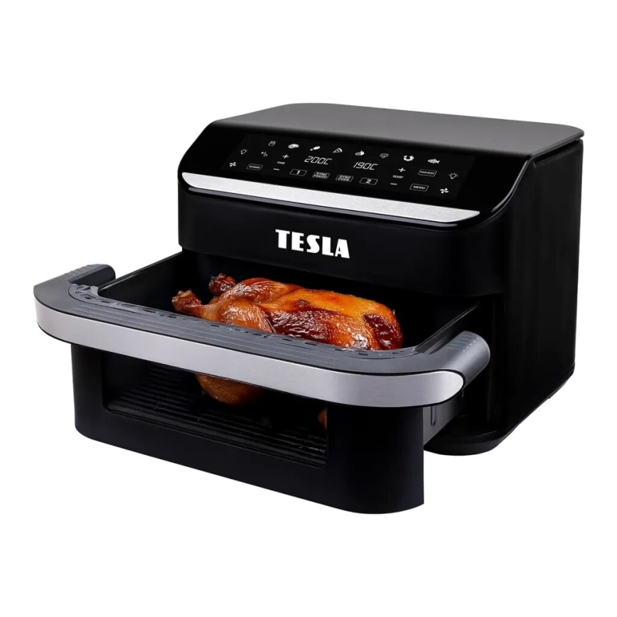 TESLA Electronics AirCook - Multifunkcionális, dupla digitális forrólevegős fritőz 10 l 2400W/230V