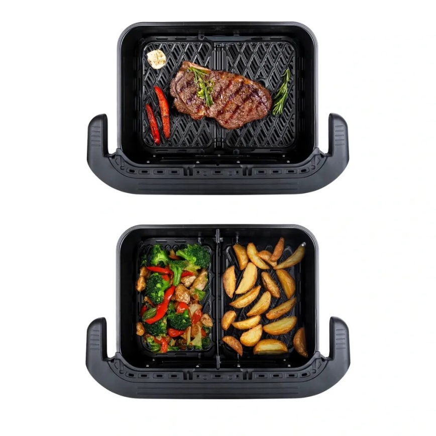 TESLA Electronics AirCook - Multifunkcionális, dupla digitális forrólevegős fritőz 10 l 2400W/230V