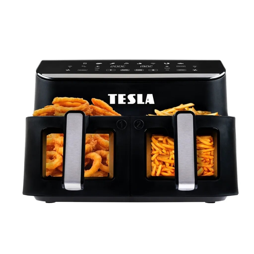 TESLA Electronics AirCook - Multifunkcionális, dupla digitális forrólevegős fritőz 9 l 2400W/230V