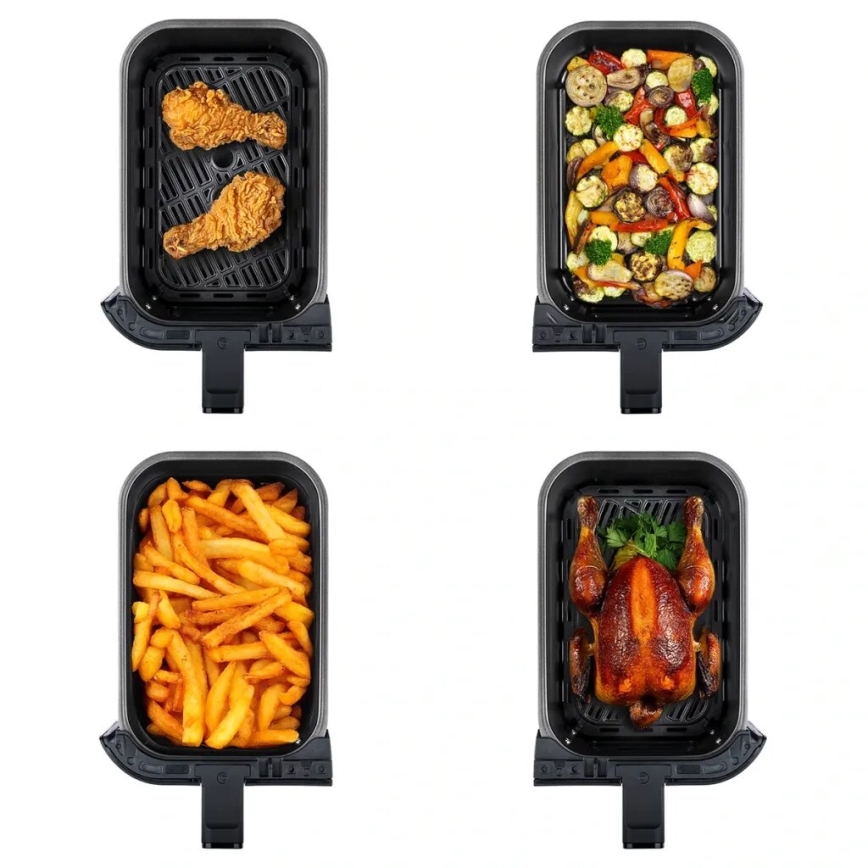 TESLA Electronics AirCook - Multifunkcionális, dupla digitális forrólevegős fritőz 9 l 2400W/230V