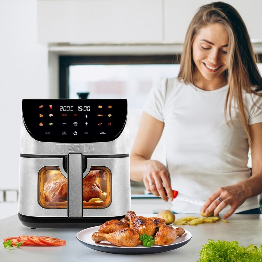 TESLA Electronics AirCook - Okos, multifunkcionális digitális forrólevegős fritőz 9 l 1700W/230V Wi-Fi