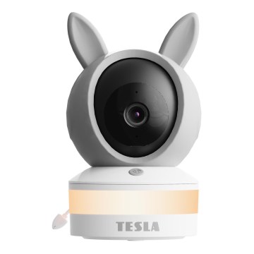 TESLA Electronics Bambino - Okos babamonitor 4 MP 2560p 5V Wi-Fi Tuya szürke/fehér