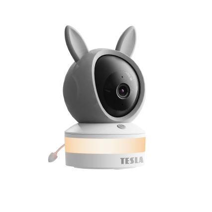 TESLA Electronics Bambino - Okos babamonitor 4 MP 2560p 5V Wi-Fi Tuya szürke/fehér
