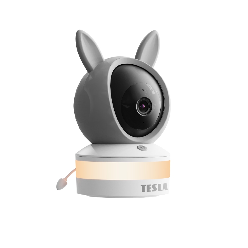TESLA Electronics Bambino - Okos babamonitor 4 MP 2560p 5V Wi-Fi Tuya szürke/fehér