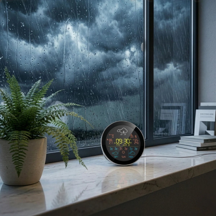 TESLA Electronics Device - Okos időjárás-állomás érzékelővel, 400 mAh akkumulátorral, Tuya Wi-Fi, IP44