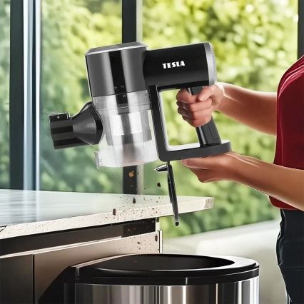 TESLA Electronics PureStar - Flexibilis vezeték nélküli pálcaporszívó 2in1 150W/2200 mAh fekete