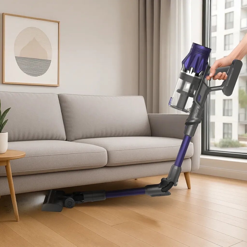 TESLA Electronics PureStar - Rugalmas vezeték nélküli porszívó 2 az 1-ben 250W/2200 mAh szürke/lila