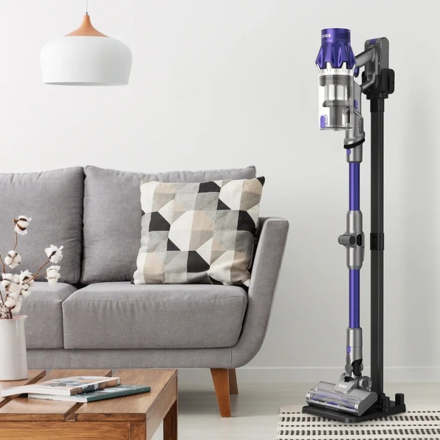 TESLA Electronics PureStar - Rugalmas vezeték nélküli porszívó 2 az 1-ben 250W/2200 mAh szürke/lila