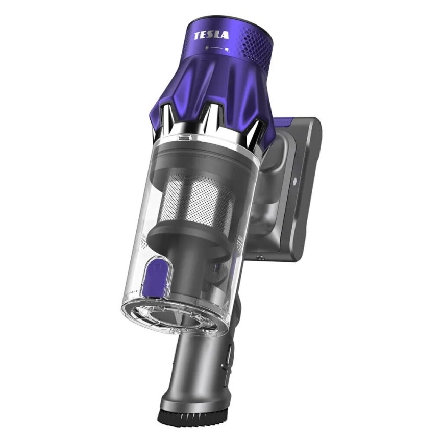 TESLA Electronics PureStar - Rugalmas vezeték nélküli porszívó 2 az 1-ben 250W/2200 mAh szürke/lila
