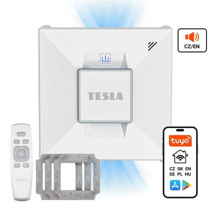 TESLA Electronics RoboStar - Intelligens ablakpucoló vízpermetezéssel 72W/230V/650 mAh Wi-Fi + távirányító