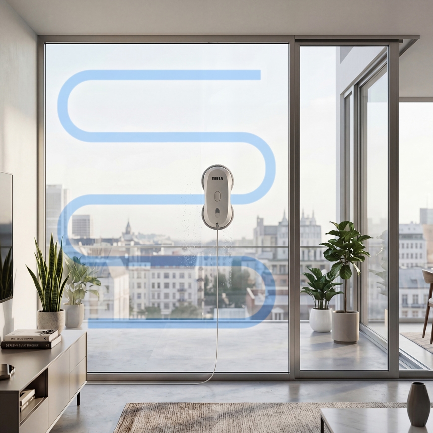 TESLA Electronics RoboStar - Ablaktisztító vízpermetezéssel 72W/230V/500 mAh + távirányító