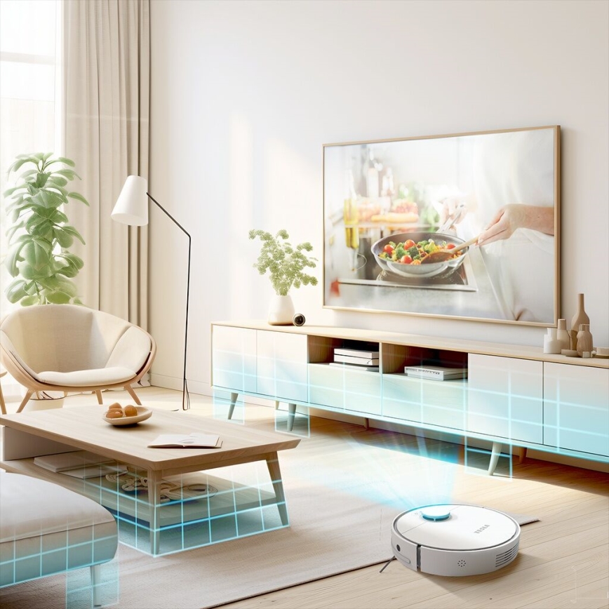 TESLA Electronics RoboStar - Intelligens robotporszívó 2in1 2550 mAh Wi-Fi fehér