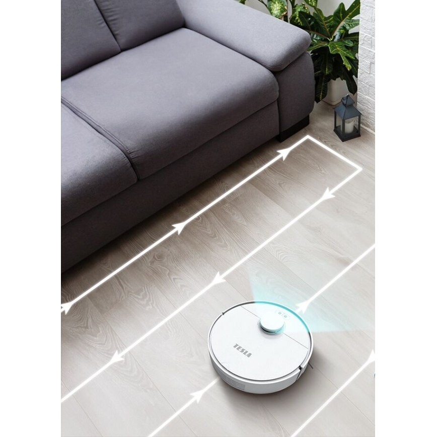 TESLA Electronics RoboStar - Intelligens robotporszívó 2in1 2550 mAh Wi-Fi fehér
