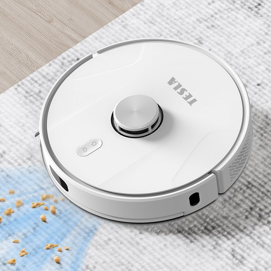 TESLA Electronics RoboStar - Intelligens robotporszívó 2in1 2600 mAh Wi-Fi fehér