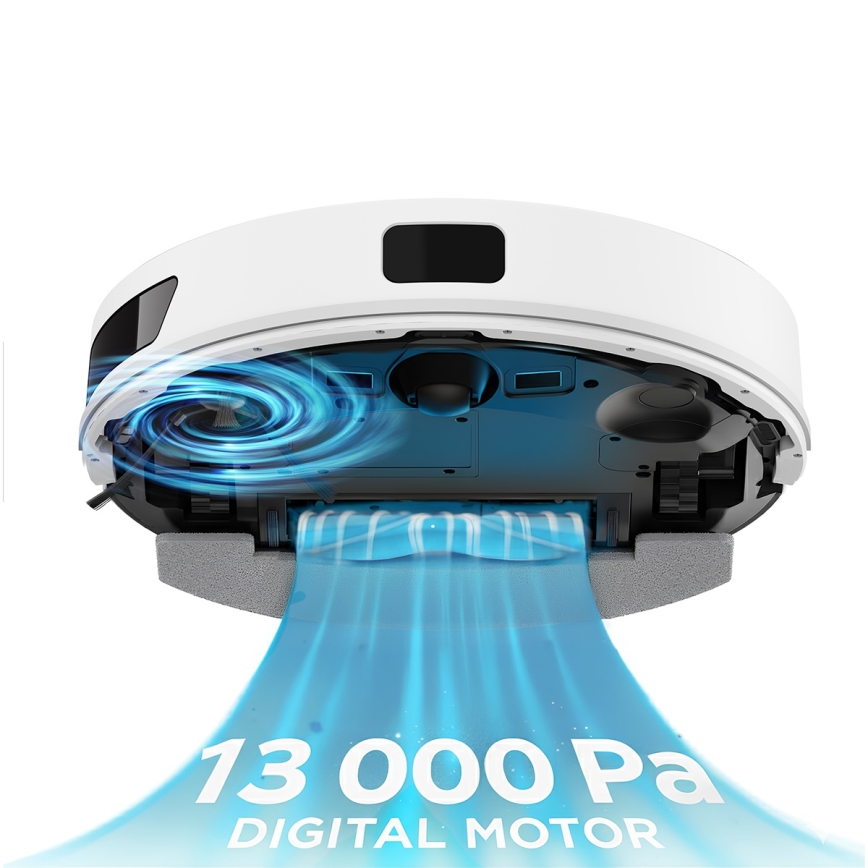 TESLA Electronics RoboStar - Okos, 2 az 1-ben robotporszívó, 3200 mAh, Wi-Fi, fehér