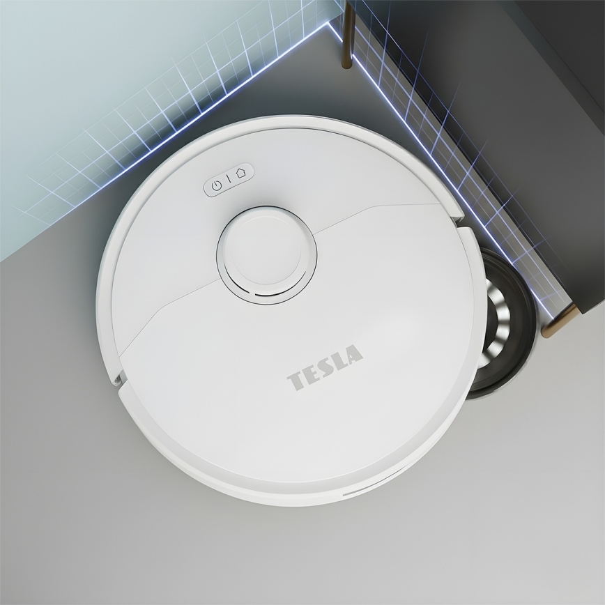 TESLA Electronics RoboStar - Okos, 3 az 1-ben robotporszívó, 5200 mAh, Wi-Fi, fehér