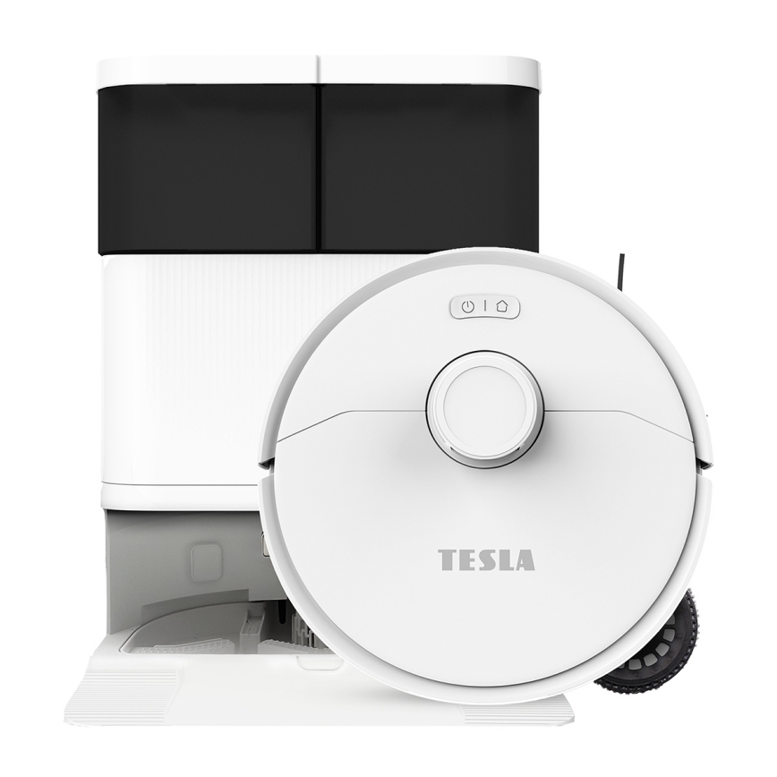 TESLA Electronics RoboStar - Okos, 3 az 1-ben robotporszívó, 5200 mAh, Wi-Fi, fehér