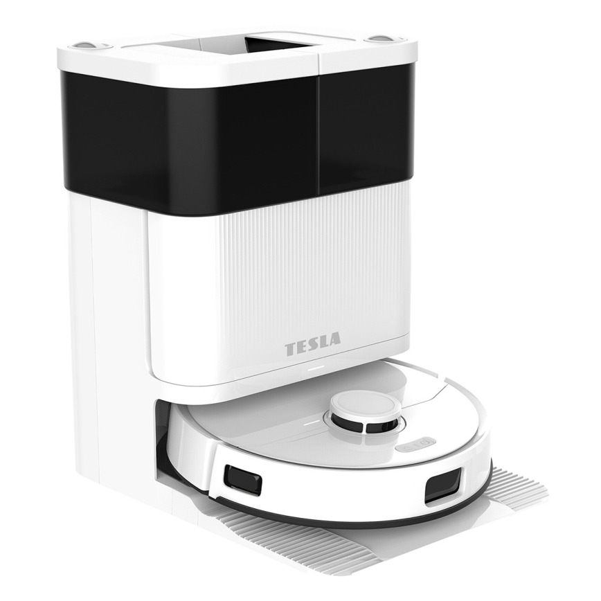 TESLA Electronics RoboStar - Okos, 3 az 1-ben robotporszívó, 5200 mAh, Wi-Fi, fehér